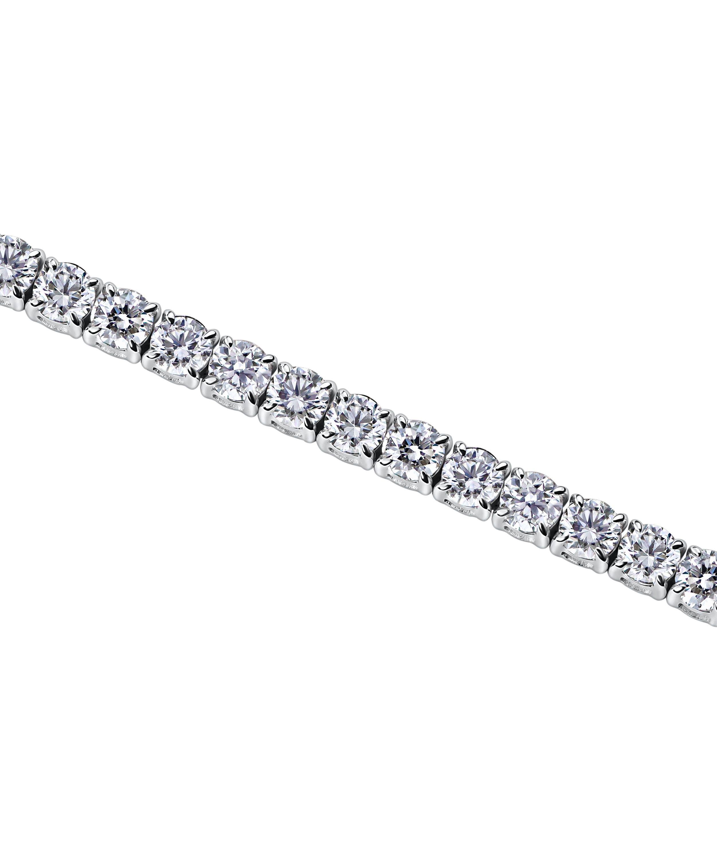 3ct lab grown round diamond tennis bracelet in 18k gold without background