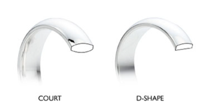 mens wedding ring explanation. Court shaped and d shaped bands visually displayed.