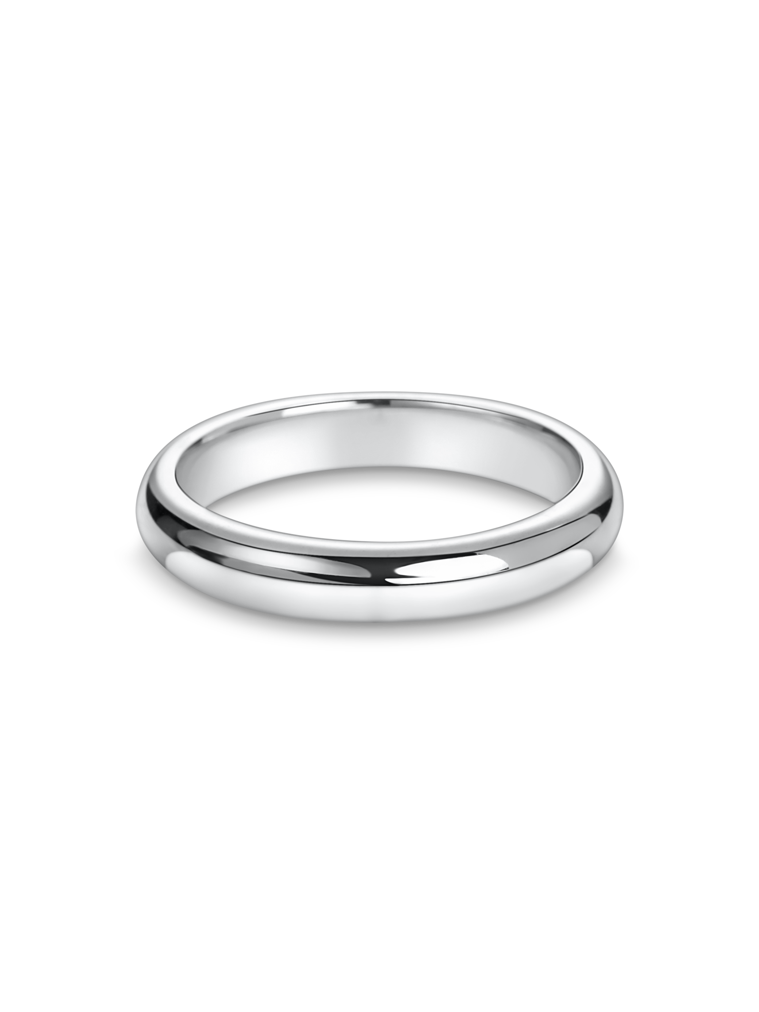 mens wedding ring. D Shaped or court shaped wedding band in platinum. side view