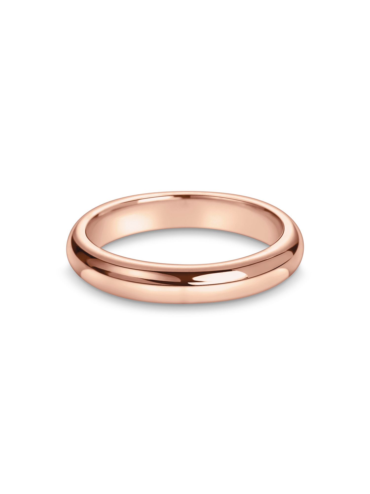 mens wedding ring. D Shaped or court shaped wedding band in rose gold