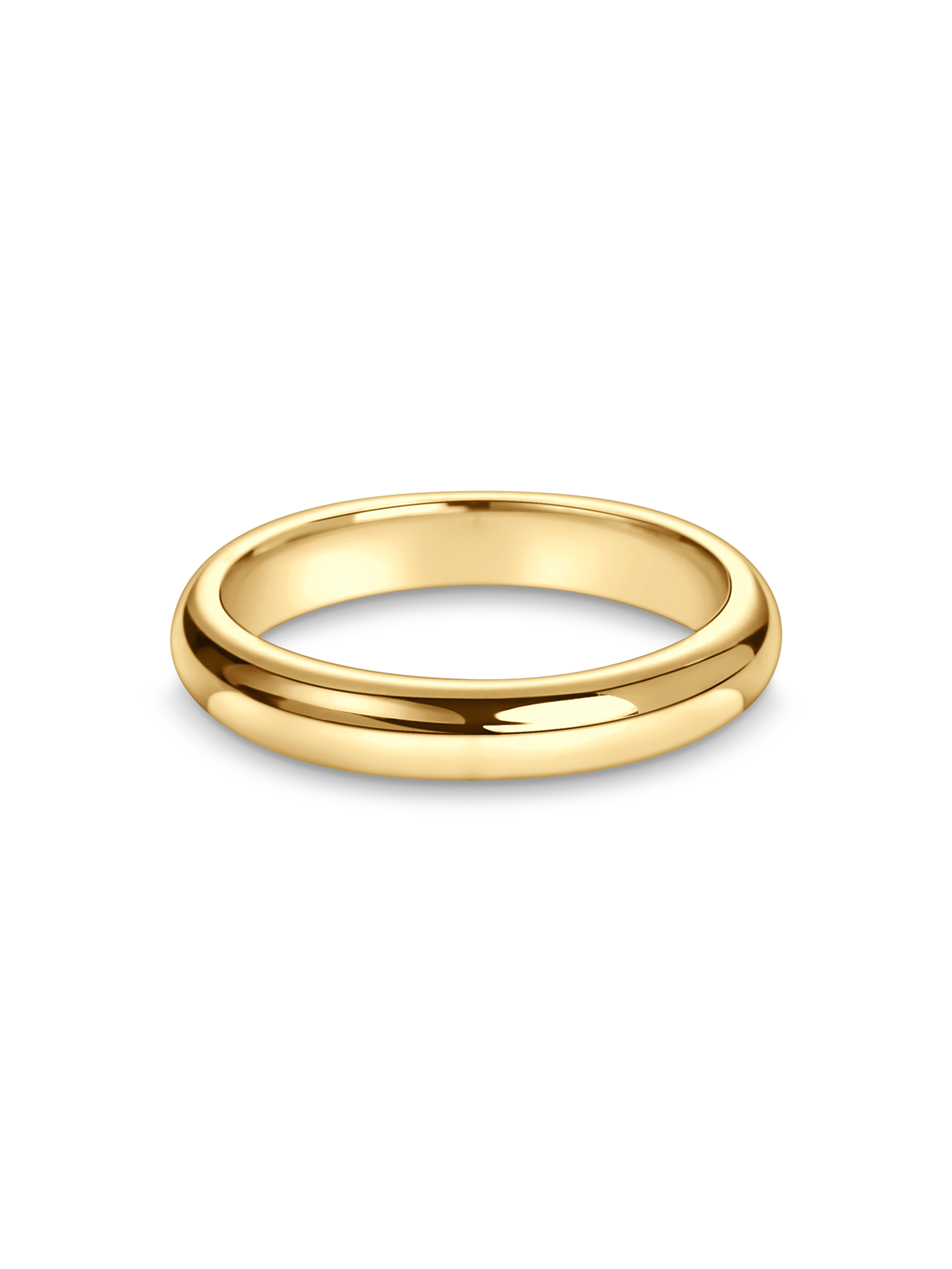 mens wedding ring. D Shaped or court shaped wedding band in yellow gold