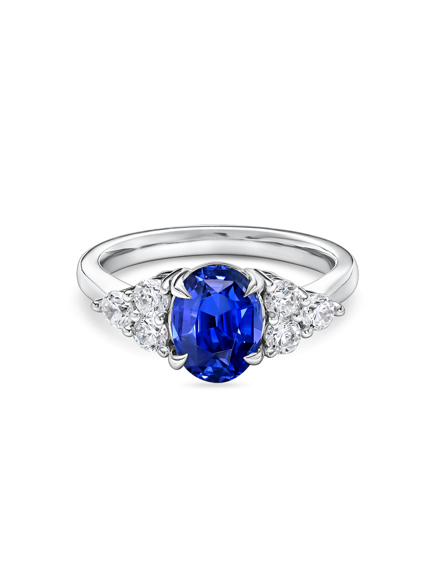 lab grown gemstone engagement ring platinum front view
