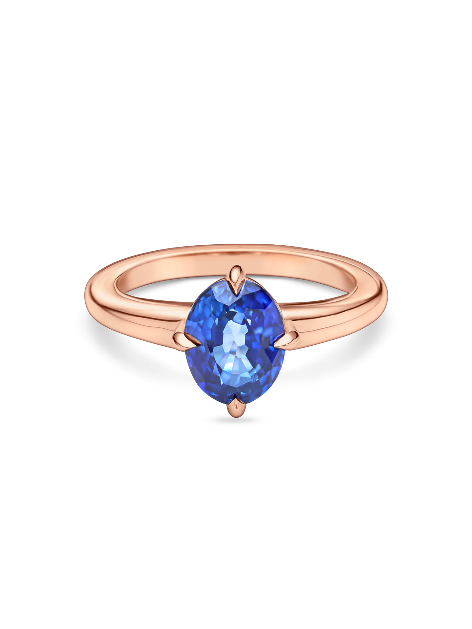 Lab grown gemstone in rose gold