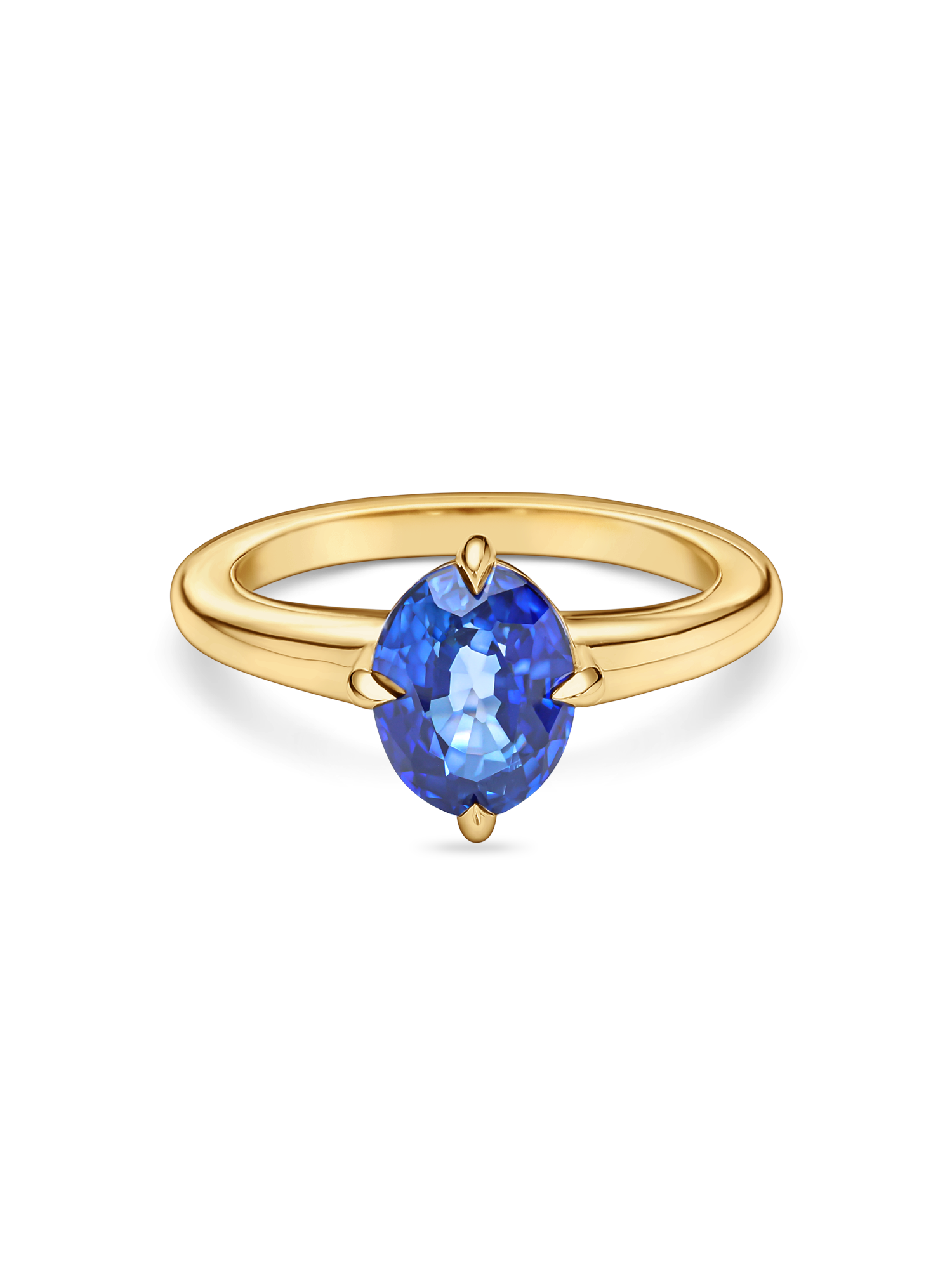Lab grown gemstone in yellow gold