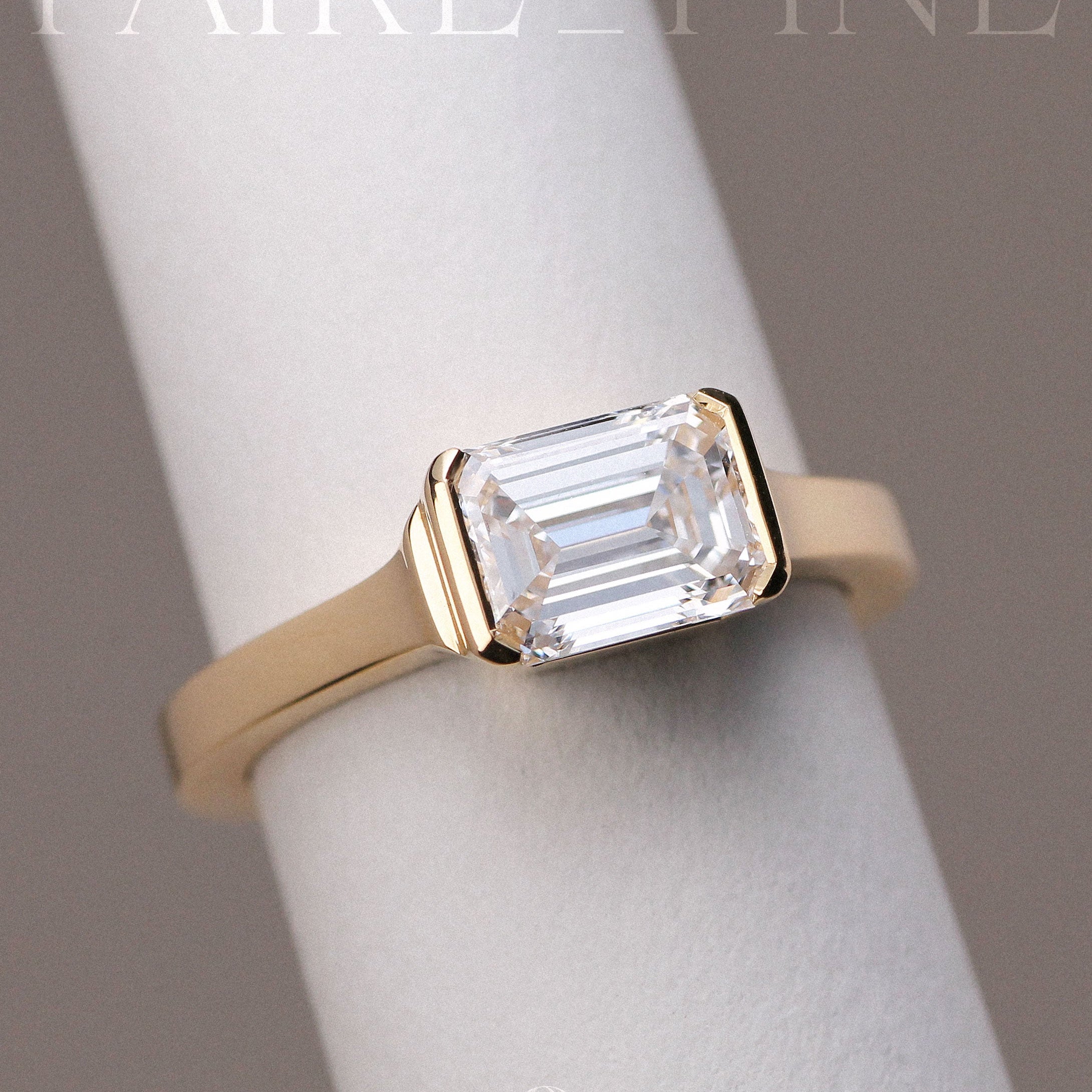 Lab Grown art deco engagement ring