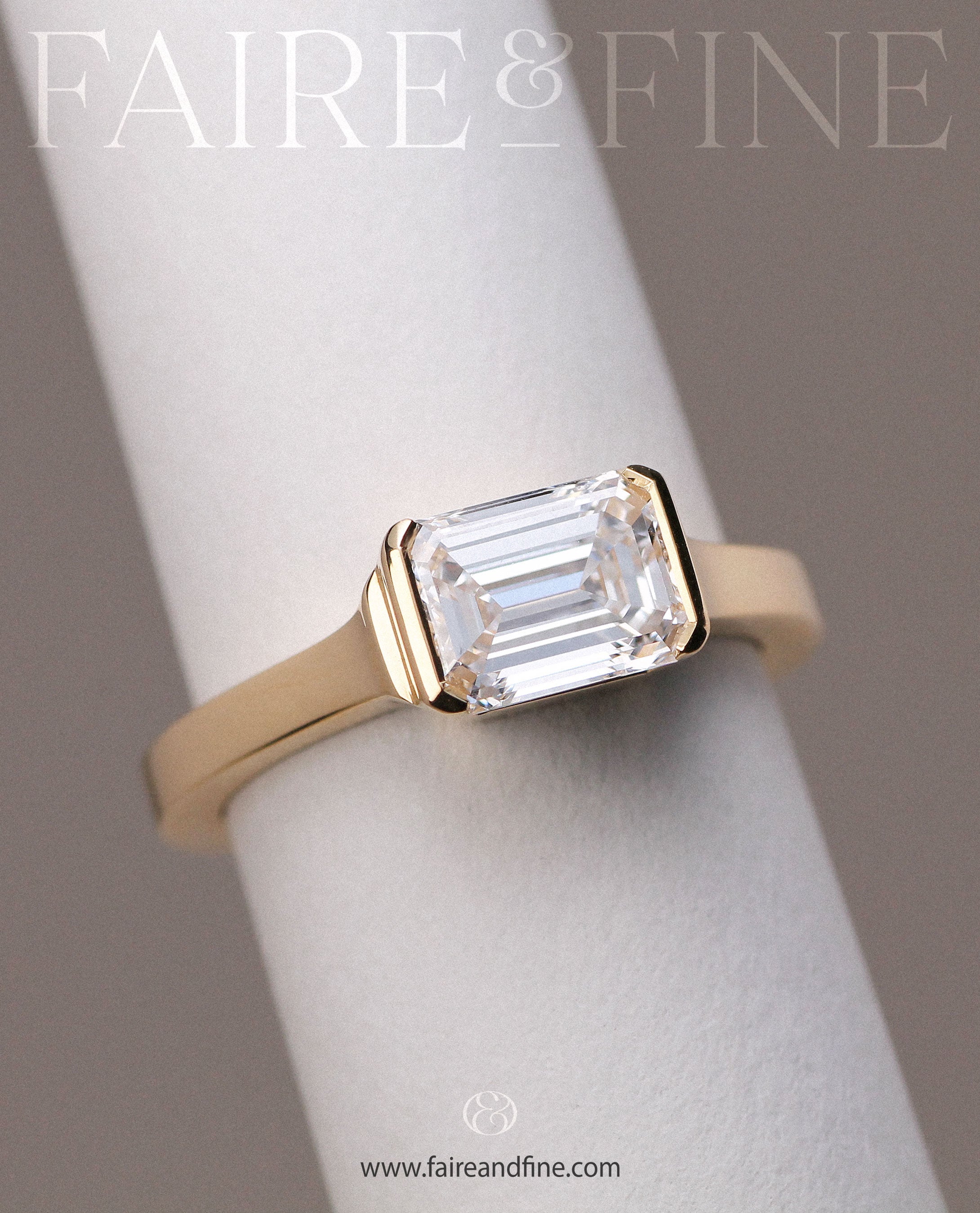 Lab Grown art deco engagement ring
