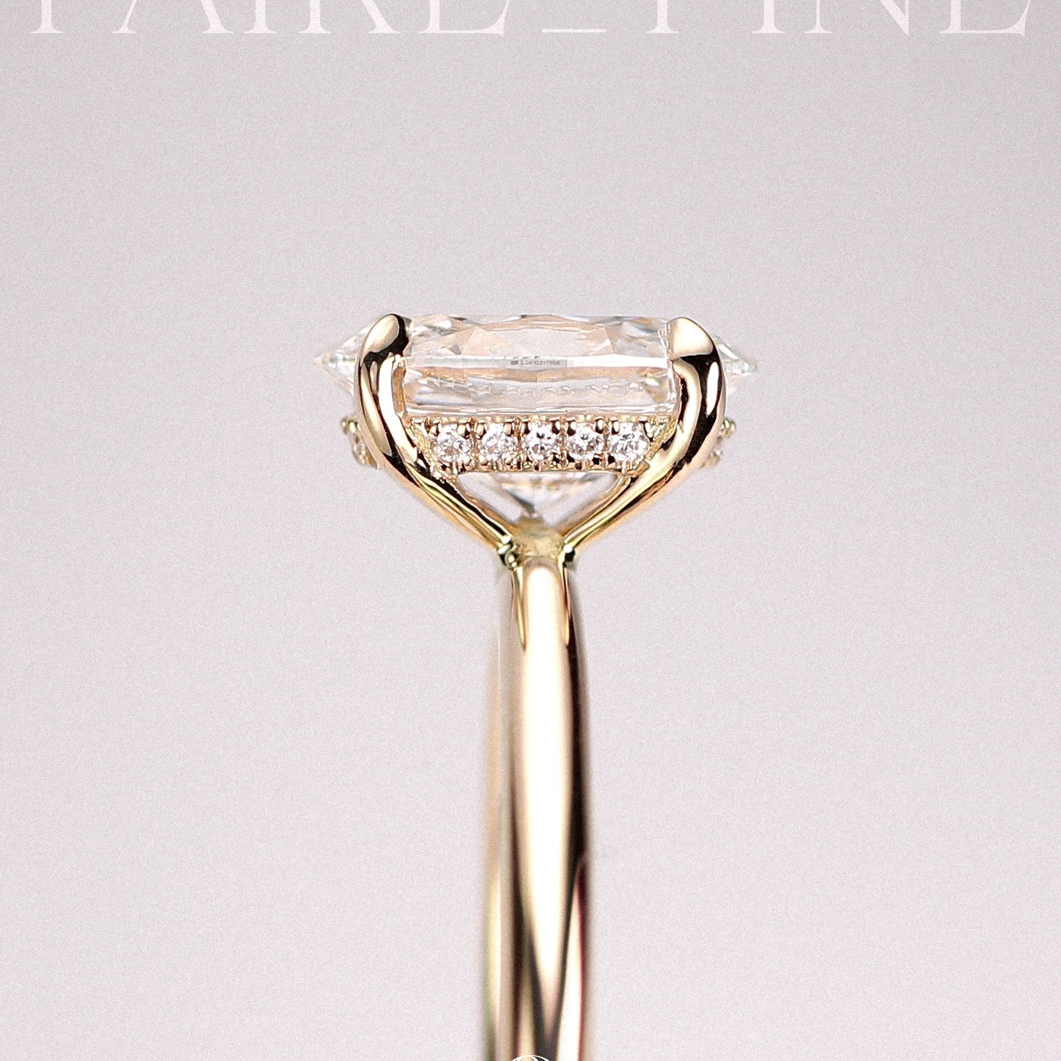 Hidden Halo Oval Engagement Ring - Lab Grown Diamond