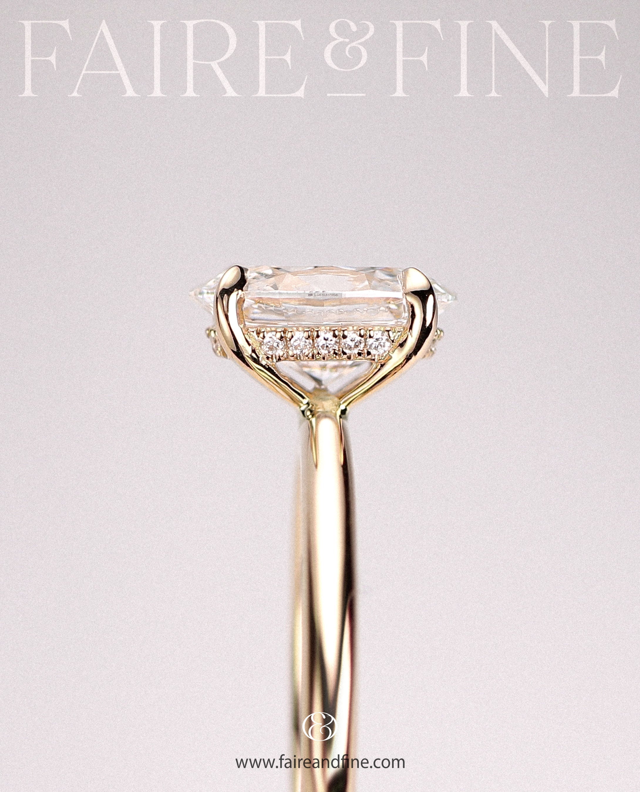 Hidden Halo Oval Engagement Ring - Lab Grown Diamond