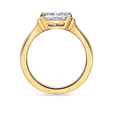 East-West Emerald Cut Diamond Solitaire