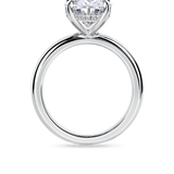 Oval Diamond Solitaire with a Hidden Halo