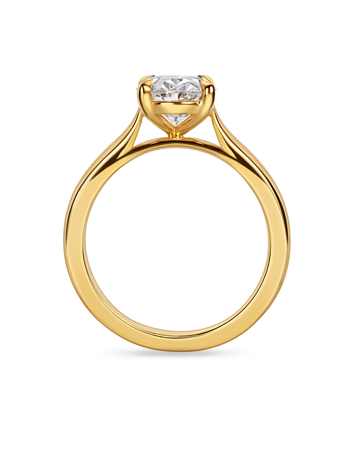 Lab grown emerald cut solitaire ring