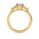 Emerald Cut Diamond Trilogy with Tapered Baguettes