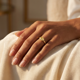 East-West Oval Solitaire Featuring Lab Grown Yellow Diamond