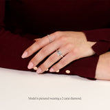 Emerald Cut Diamond Double Claw Solitaire
