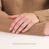 East-West Radiant Cut Diamond Solitaire