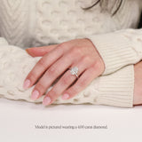 Oval Diamond Solitaire with a Hidden Halo