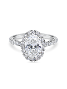 Oval Diamond Halo with Diamond Band