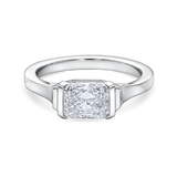 East-West Radiant Cut Diamond Solitaire