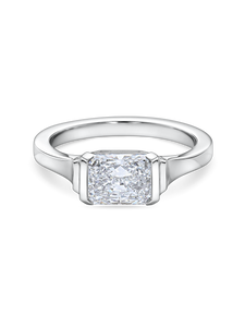 East-West Radiant Cut Diamond Solitaire