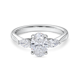 Oval Diamond Trilogy with Side Pears