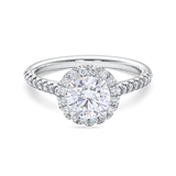 Round Halo with Diamond Band