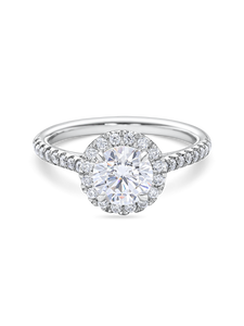 Round Halo with Diamond Band