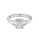 Art Deco Emerald Cut Diamond with Baguettes