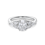 Floral Oval with Pear Cut Diamonds