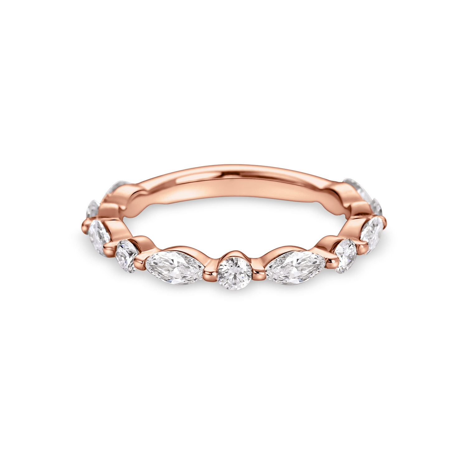 Marquise and Round Diamond Band