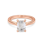 Lab grown emerald cut solitaire ring