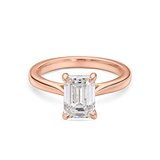 Lab grown emerald cut solitaire ring