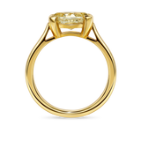 East-West Oval Solitaire Featuring Lab Grown Yellow Diamond