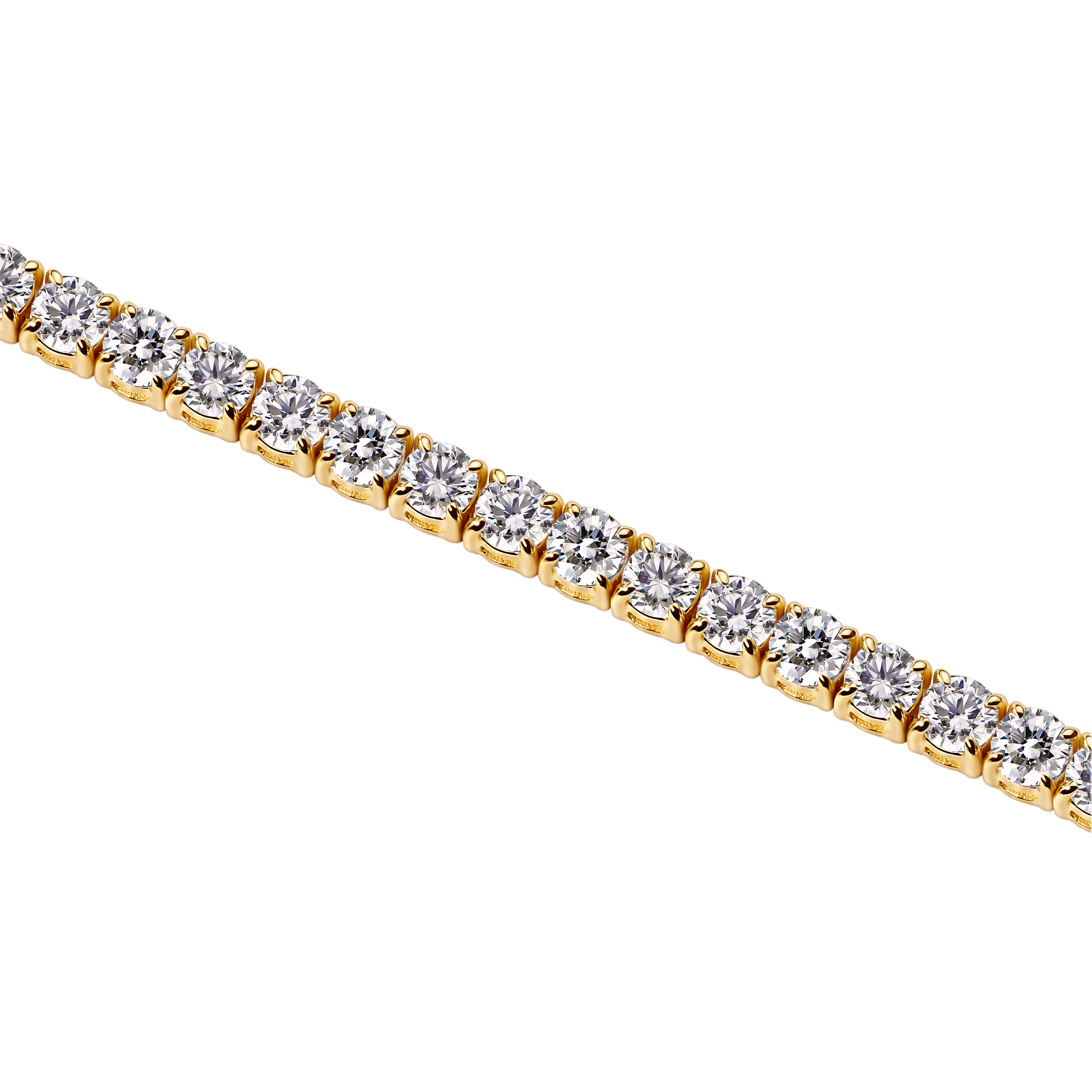 Ready to Ship Yellow Gold 5ct Lab Grown Diamond Tennis Bracelet