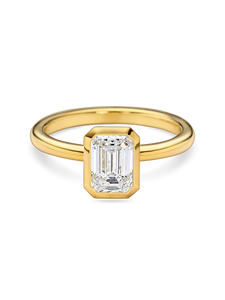 Rubover Emerald Cut Diamond Solitaire