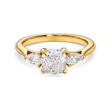 Cushion Cut Trilogy with Pear Shaped Side Diamonds
