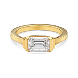 East-West Emerald Cut Diamond Solitaire