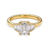 Art Deco Emerald Cut Diamond with Baguettes