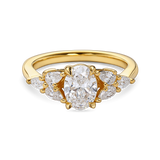Floral Oval with Pear Cut Diamonds