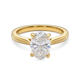 Oval Diamond Solitaire in a Cathedral Setting
