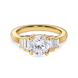 Art Deco Round Diamond with Baguettes