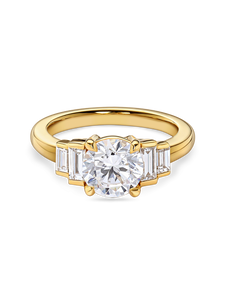 Art Deco Round Diamond with Baguettes