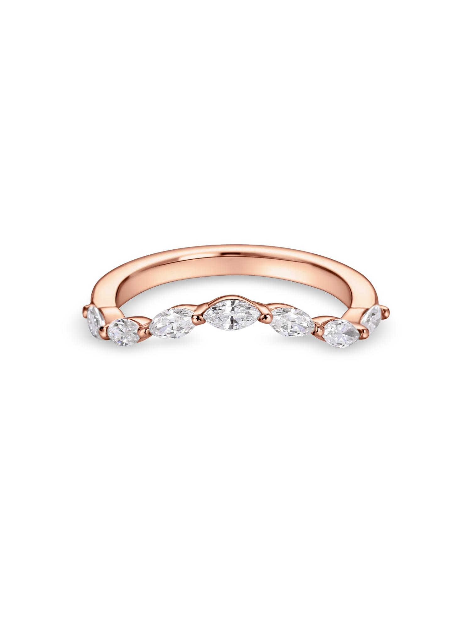 Curved Wedding Band – Marquise Lab Grown Diamonds | Faire & Fine Curved Wedding Band – Marquise Lab Grown Diamonds | Faire & Fine