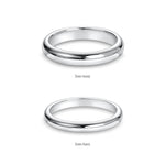 mens wedding ring. D Shaped or court shaped wedding band in platinum. 2mm and 3mm band comparison