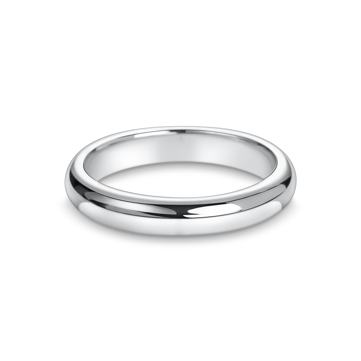 mens wedding ring. D Shaped or court shaped wedding band in platinum. side view