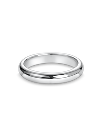 mens wedding ring. D Shaped or court shaped wedding band in platinum. side view