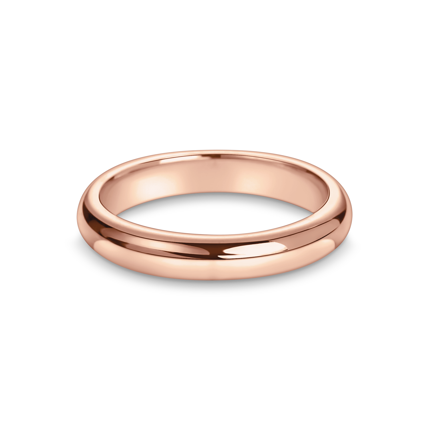 mens wedding ring. D Shaped or court shaped wedding band in rose gold