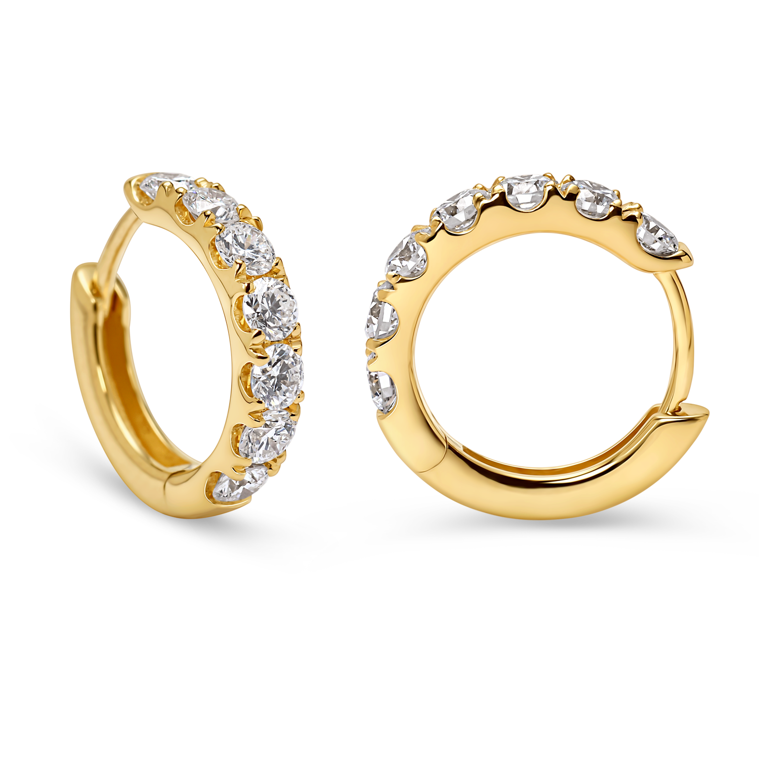 Lab grown diamond huggie earrings in 18k yellow gold