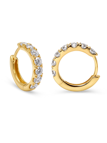 Lab grown diamond huggie earrings in 18k yellow gold