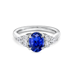 lab grown gemstone engagement ring platinum front view