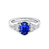 lab grown gemstone engagement ring platinum front view